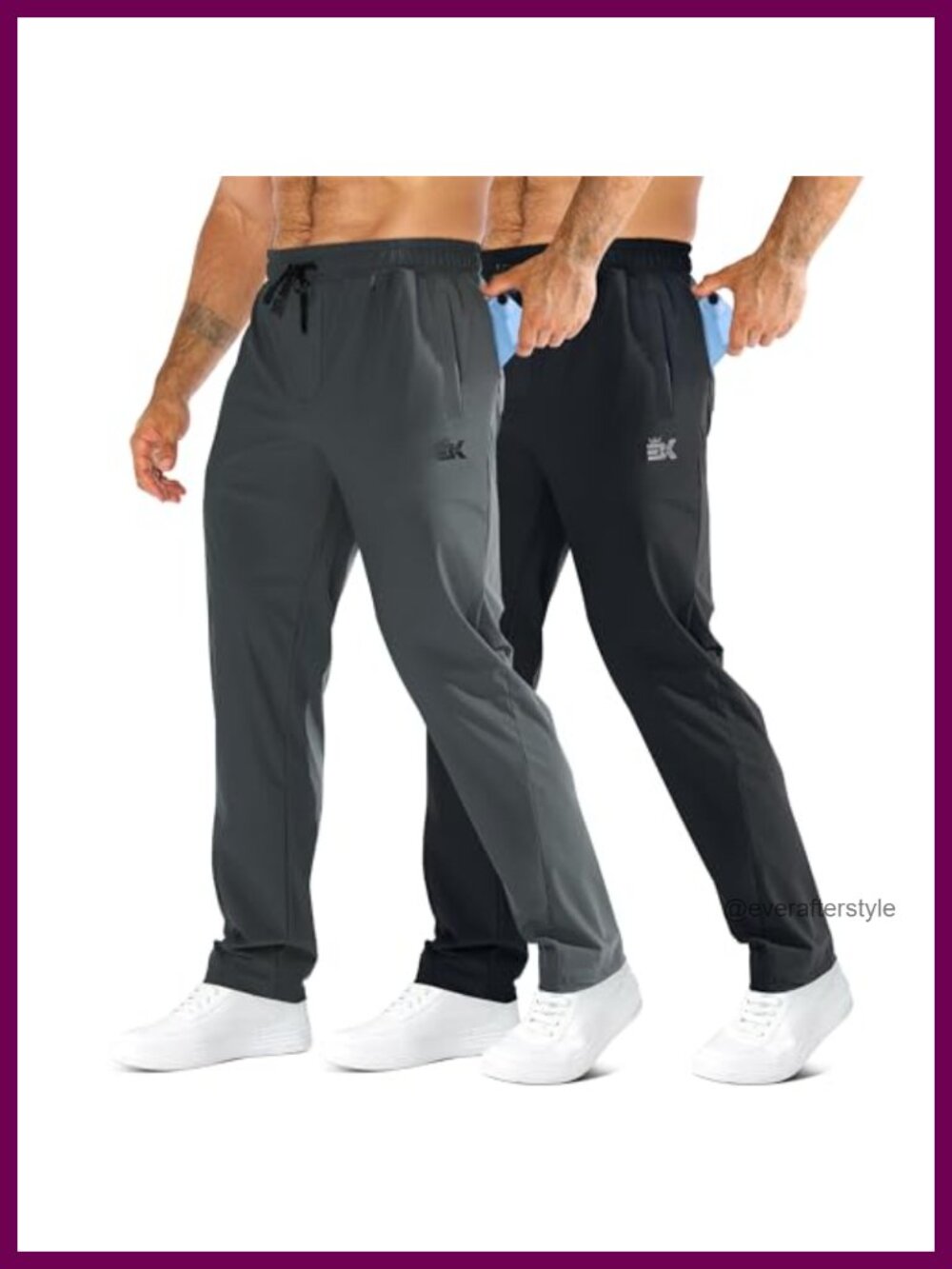 Mens Nylon Spandex Stretch Joggers with Pockets Casual Golf Pants